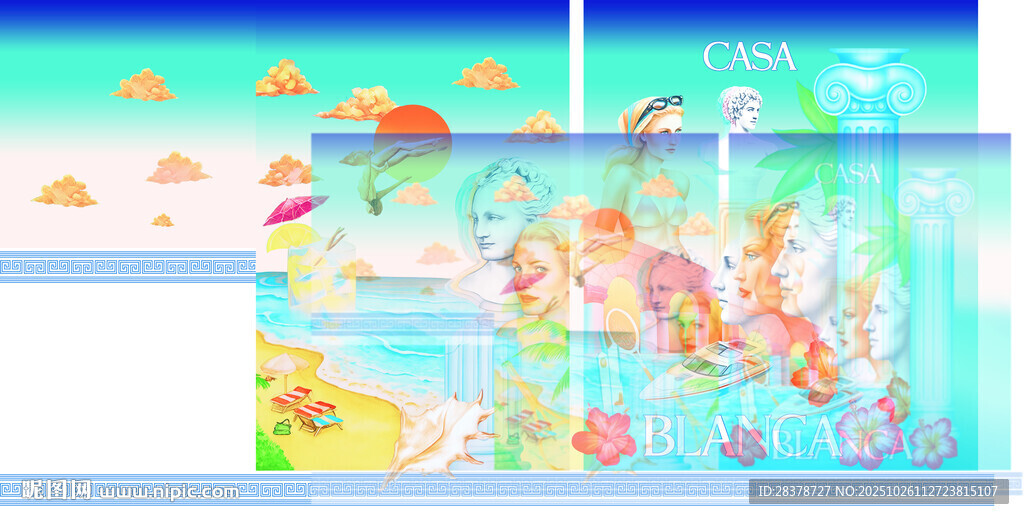 梦幻海底童话场景插画