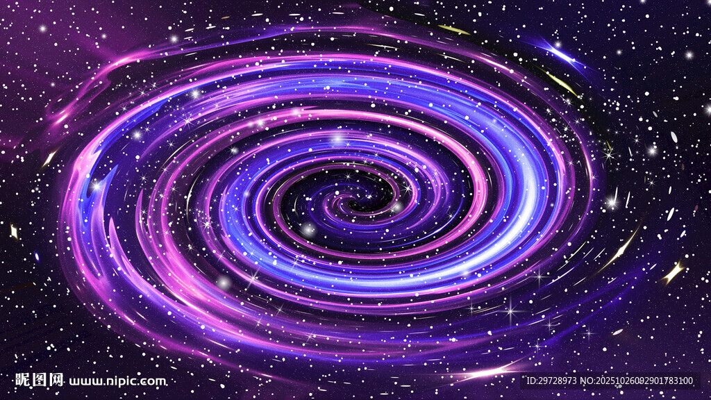 绚丽紫色星系漩涡