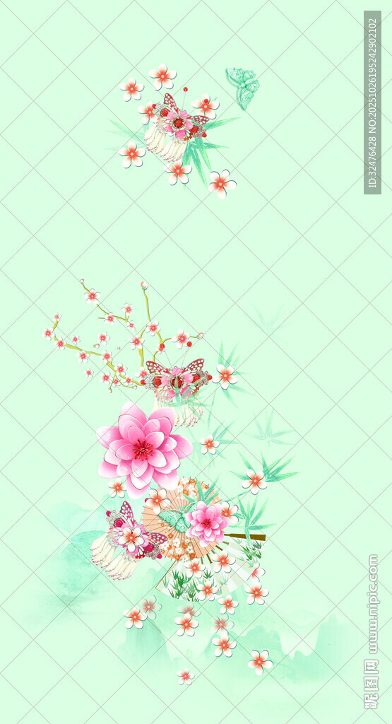 清新花卉图案设计素材