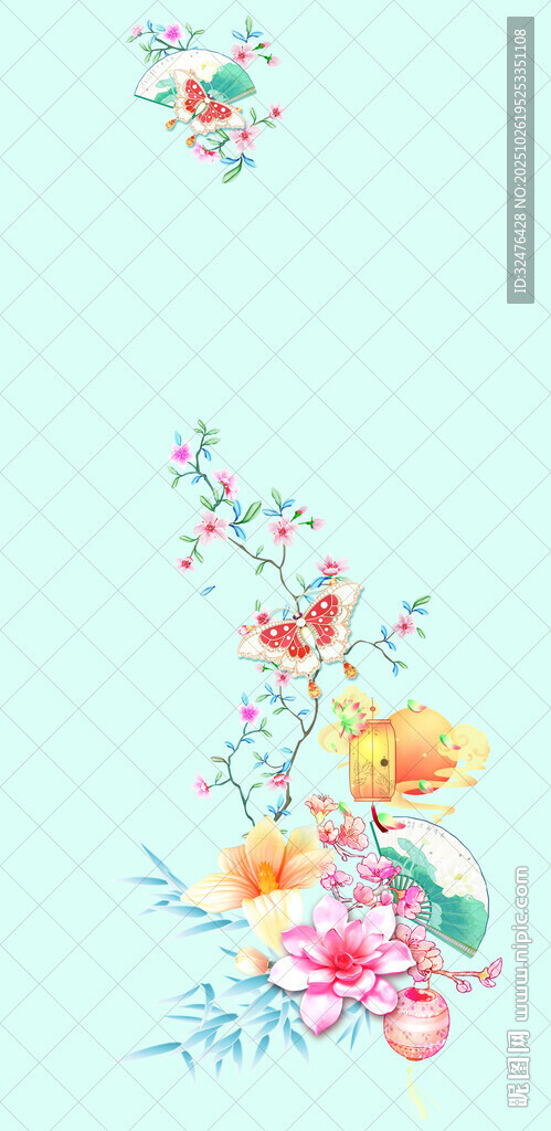 清新花卉图案背景设计