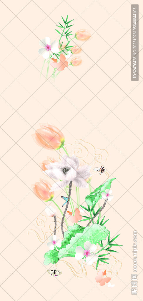 手绘清新花卉图案