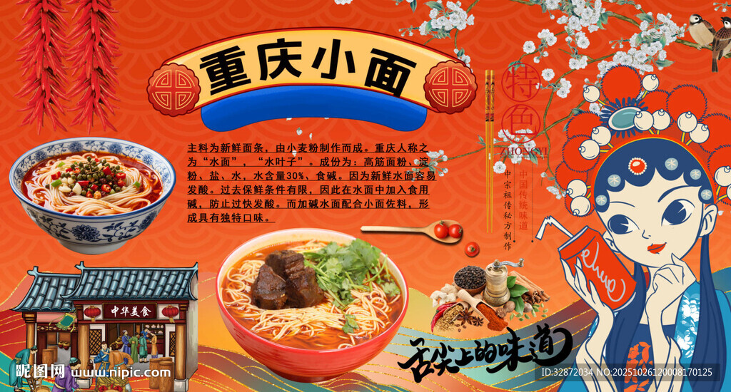 重庆小面背景墙