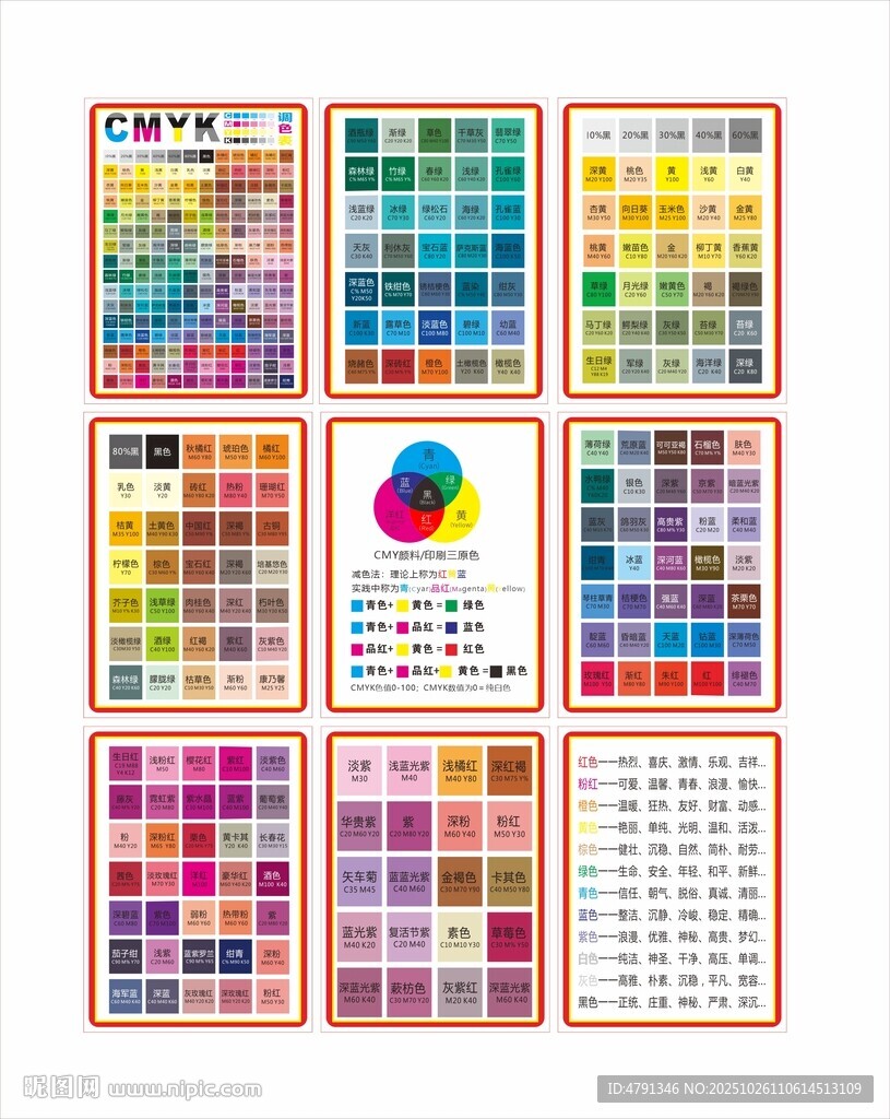 CMYK调色表 