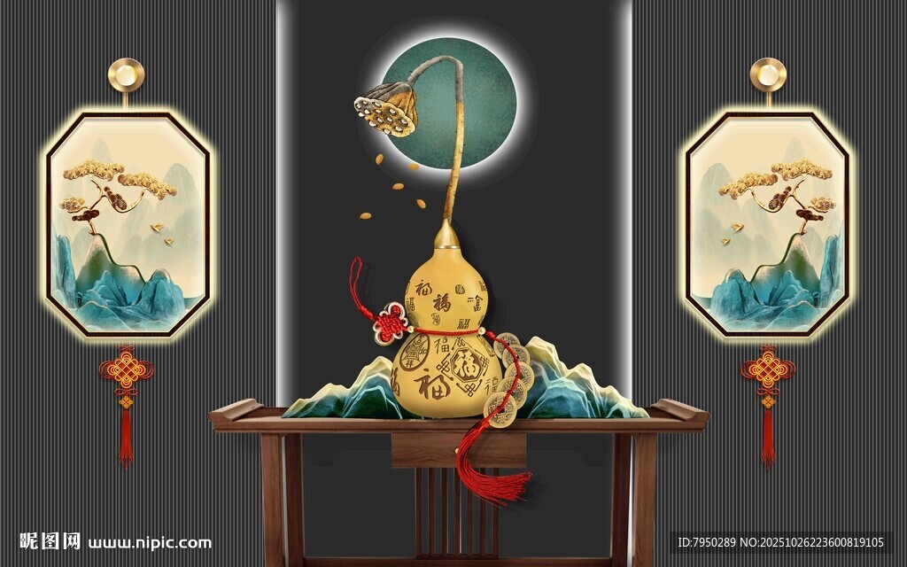 中式古典新中式背景墙 