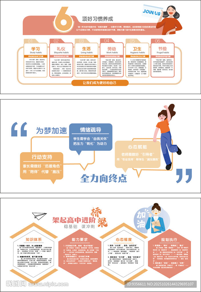 校园高中励志成长文化墙设计