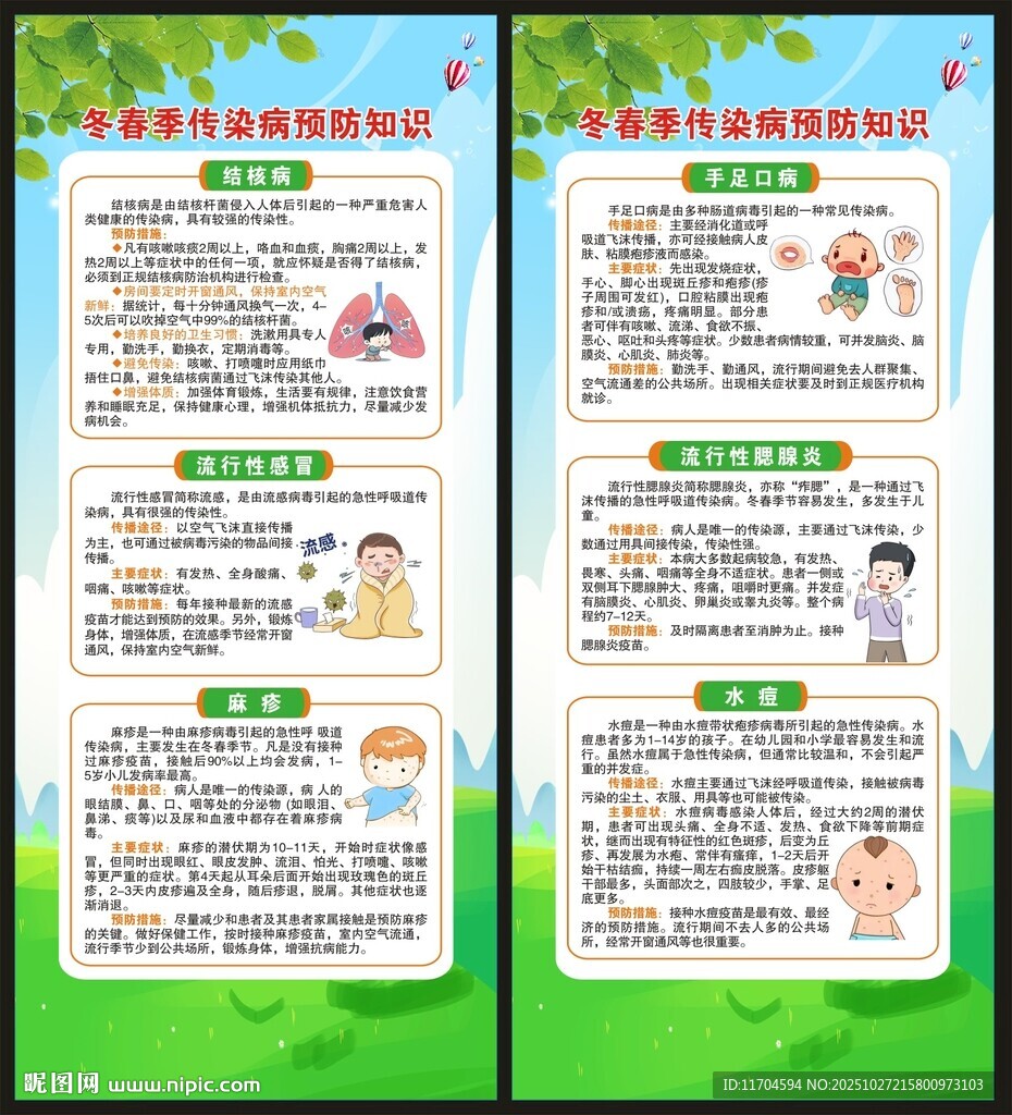 传染病预防知识展架