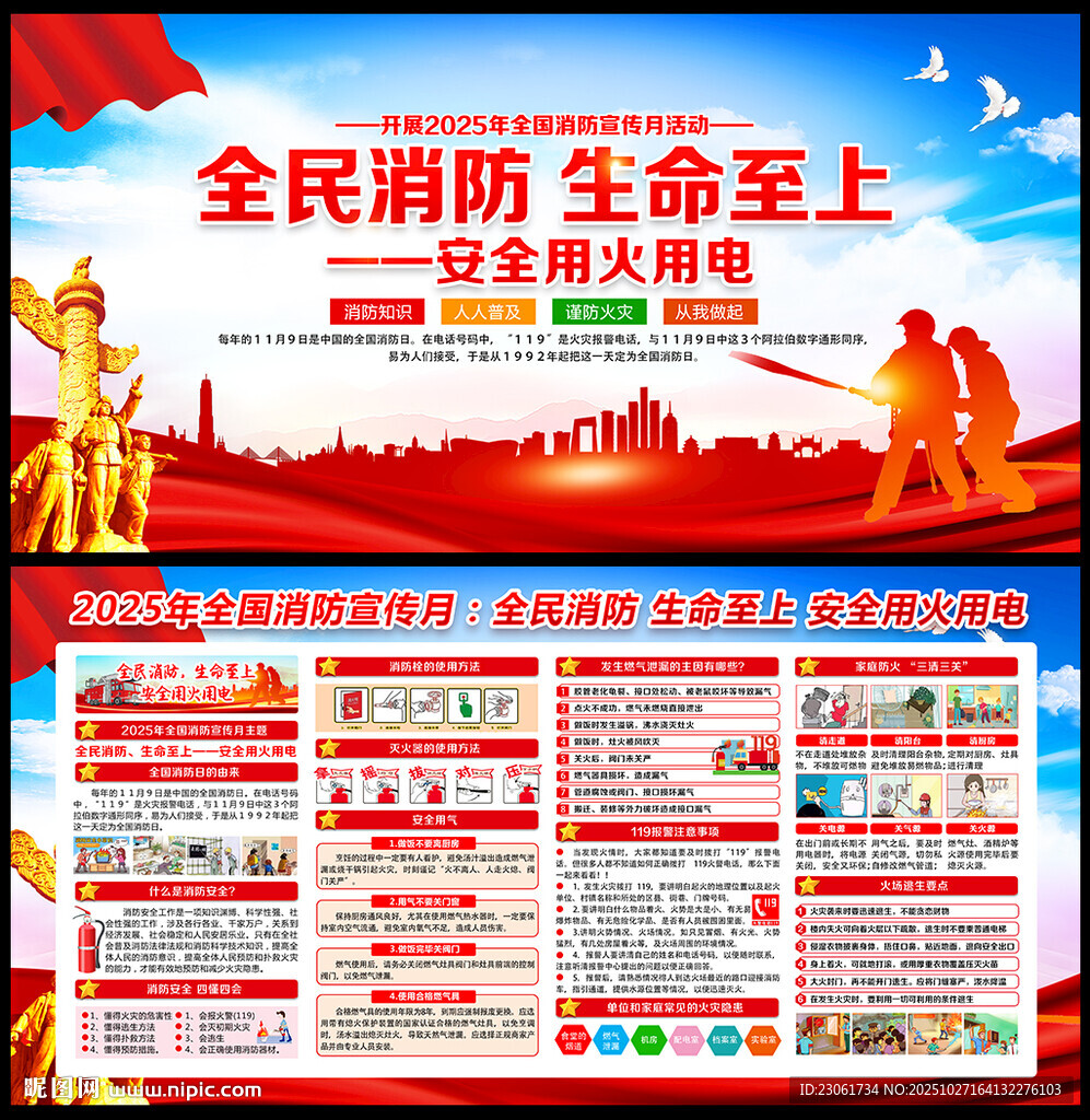 2025消防安全月展板