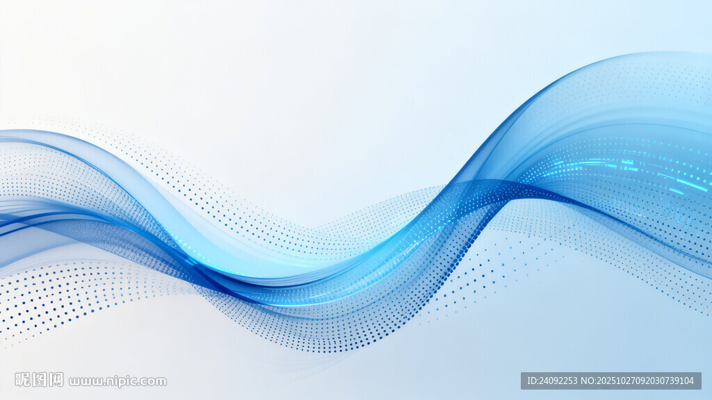 蓝色动感波浪背景图
