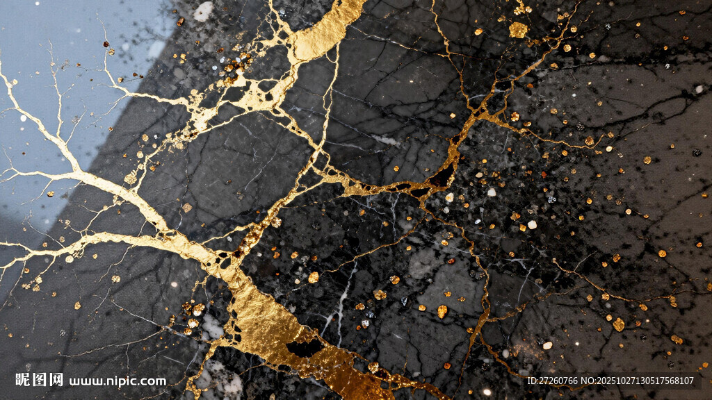 黑金大理石纹理艺术画面