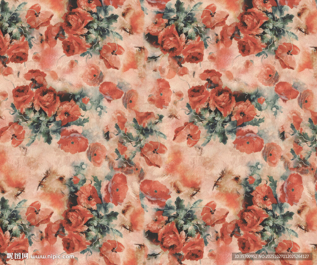 花卉图案布料纹理