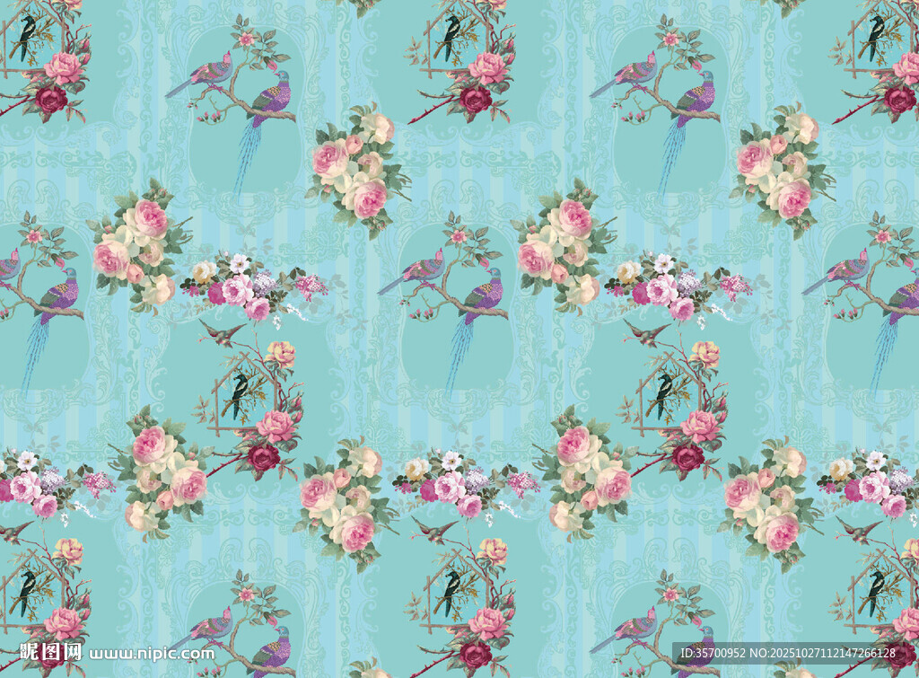浅蓝色花卉图案背景