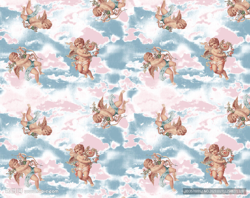 梦幻动物水彩图案背景