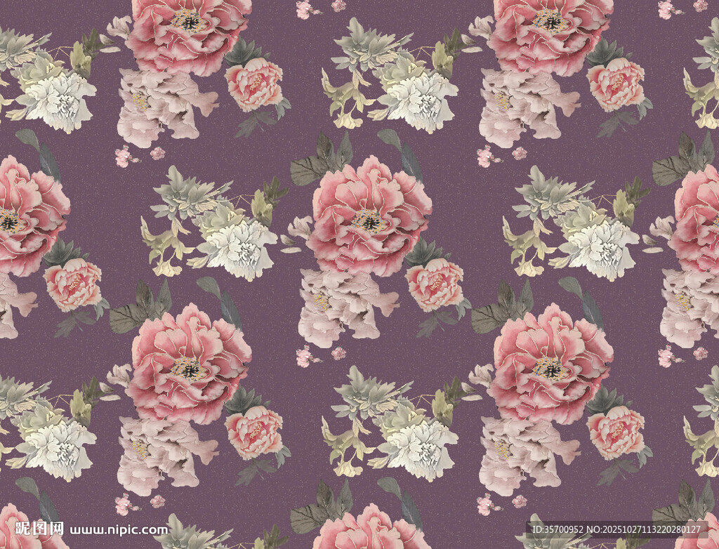 复古花卉图案背景纹理