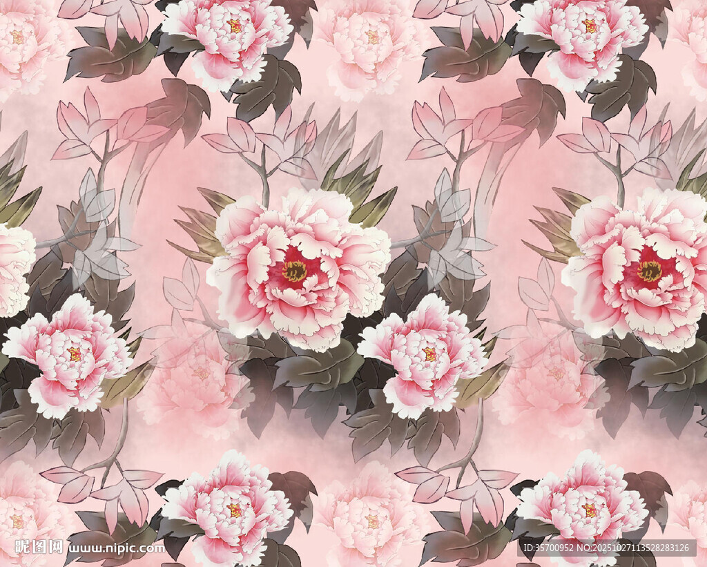 粉色花卉图案无缝背景