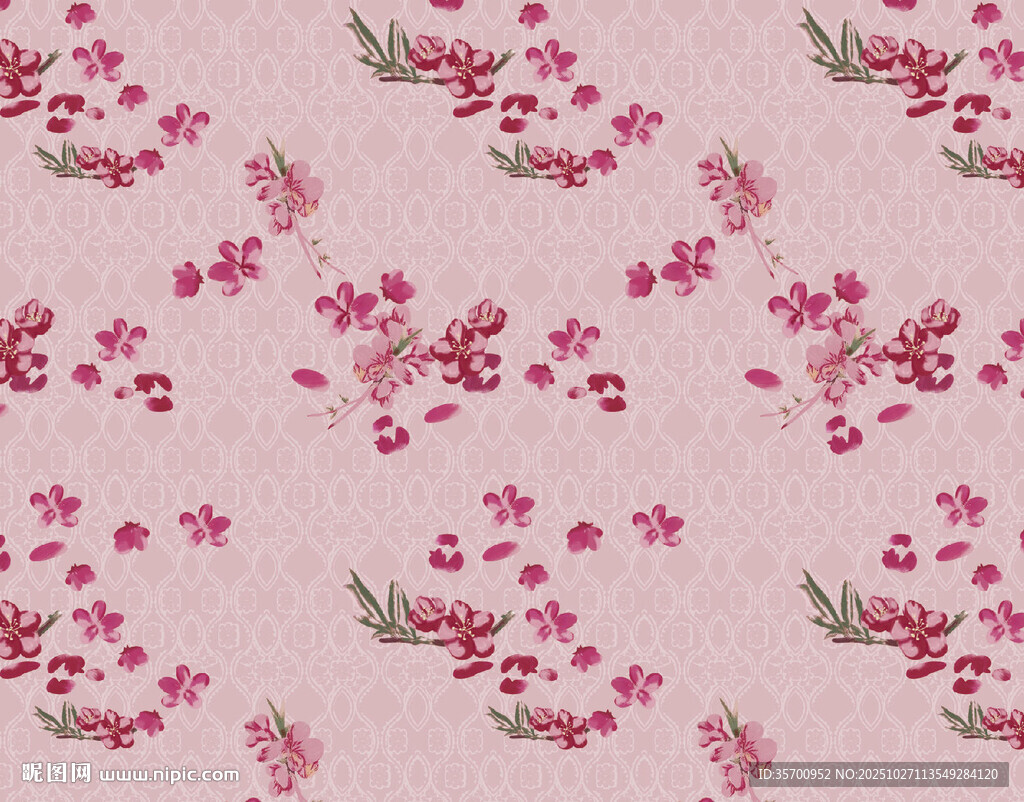 粉色花卉图案背景纹理