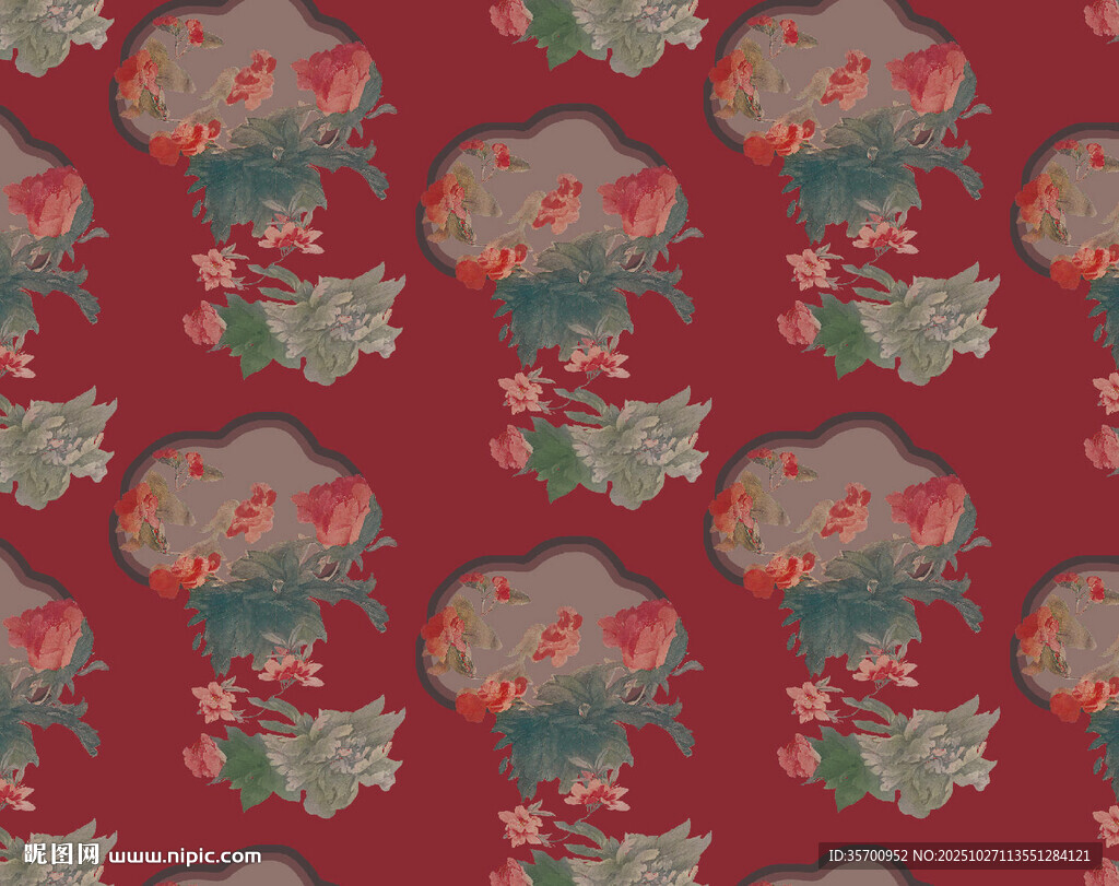 复古花卉图案背景