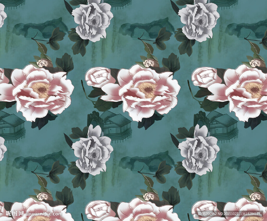 复古玫瑰图案背景