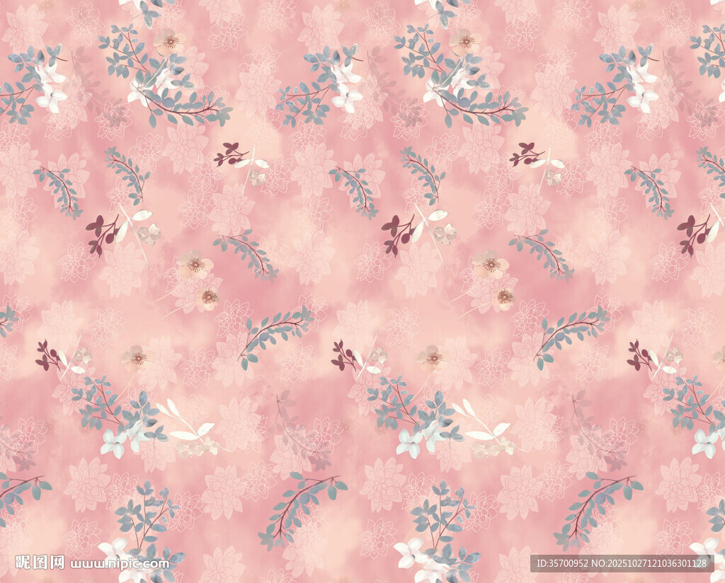 粉色花卉图案背景纹理