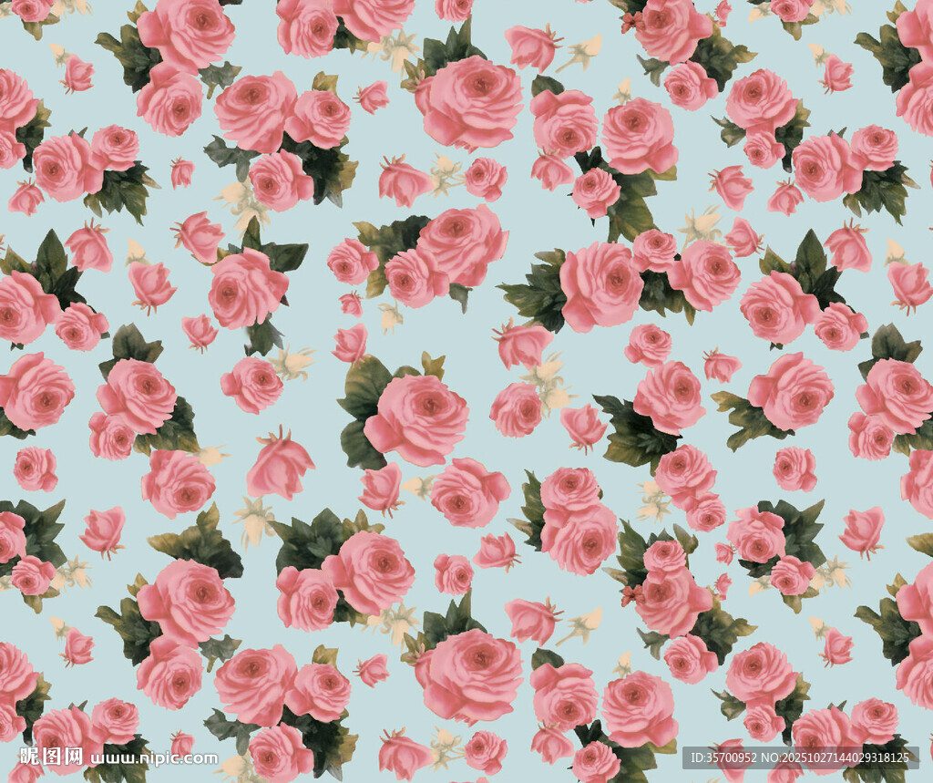 粉色花卉图案布料纹理