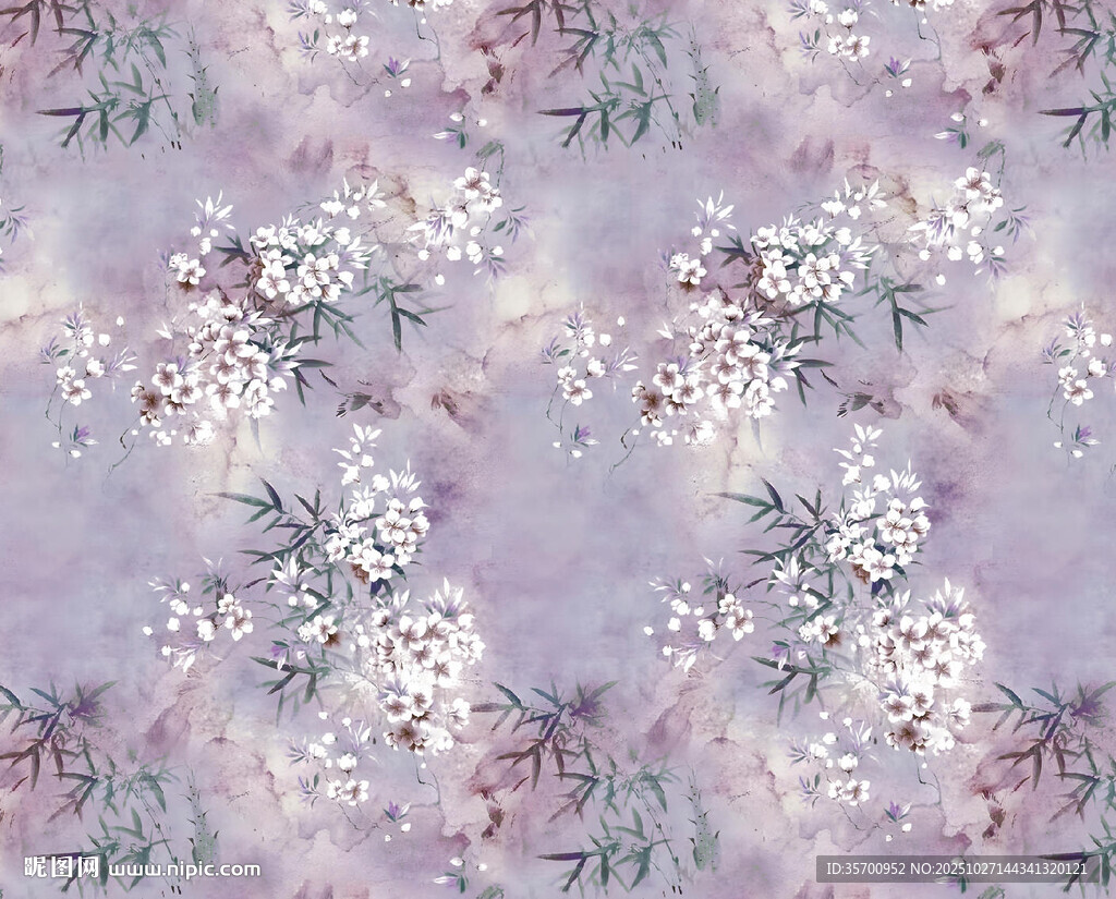 淡紫色花卉图案壁纸