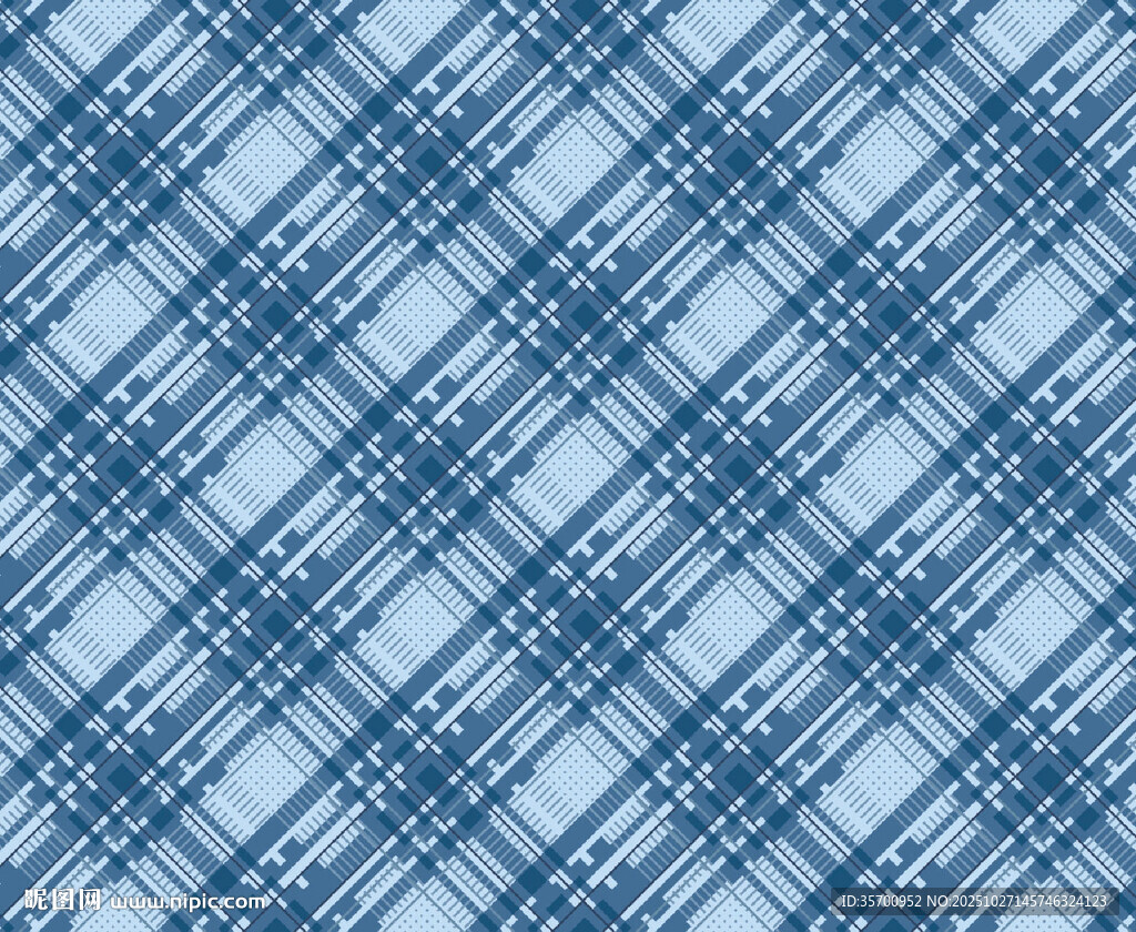 蓝色格子纹理图案