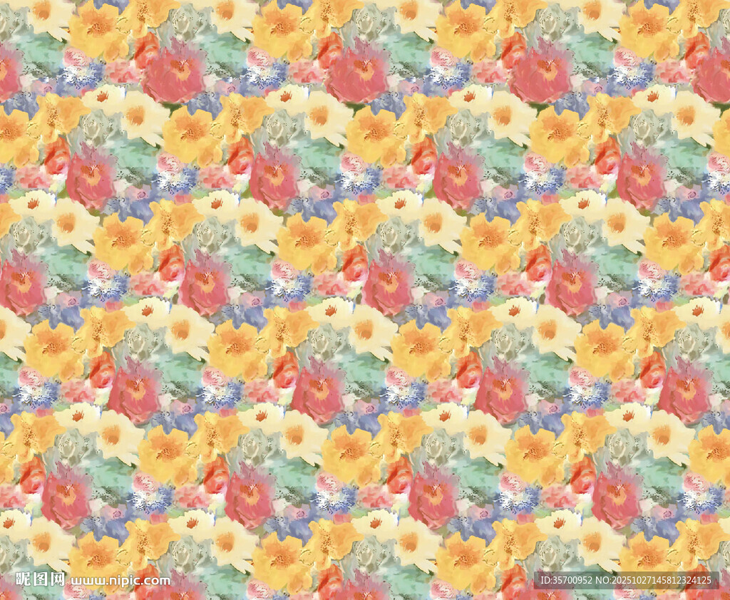 多彩花卉几何图案纹理