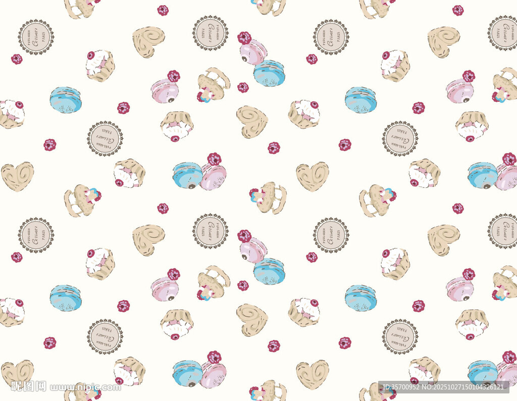 可爱卡通图案无缝背景图