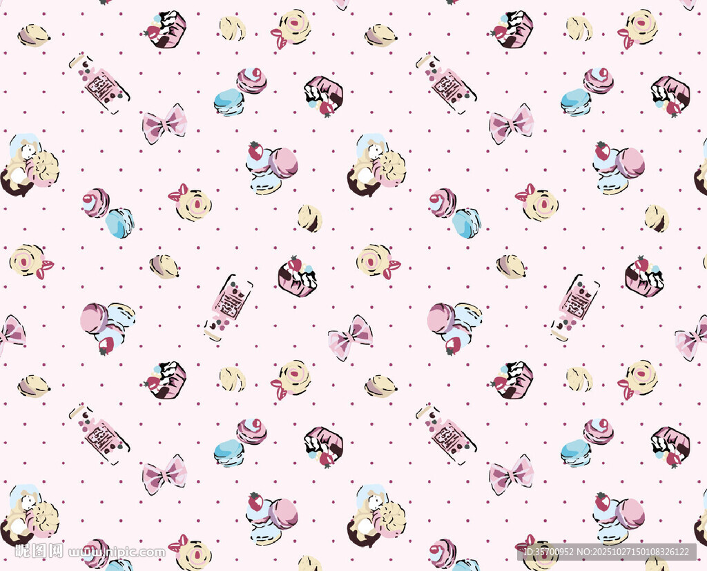 可爱卡通图案无缝背景图