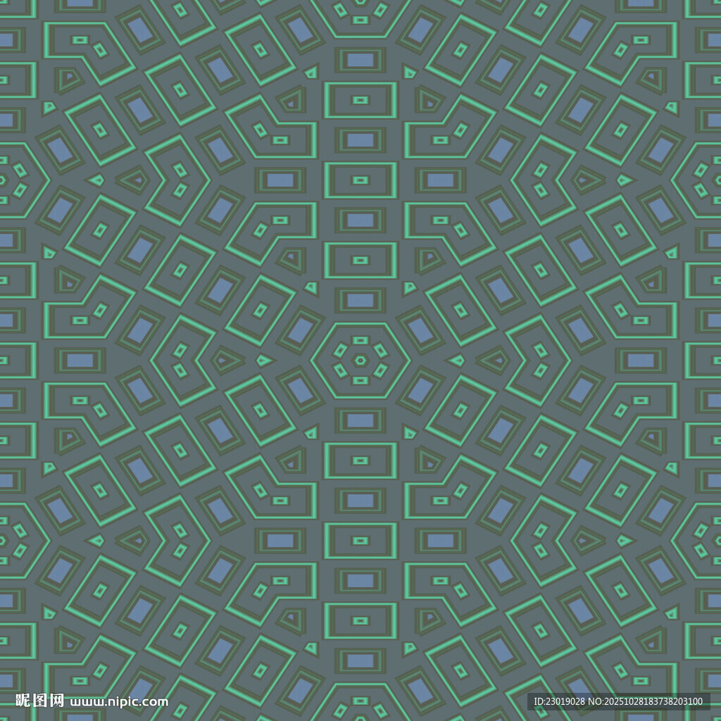 蓝绿色几何图案无缝背景