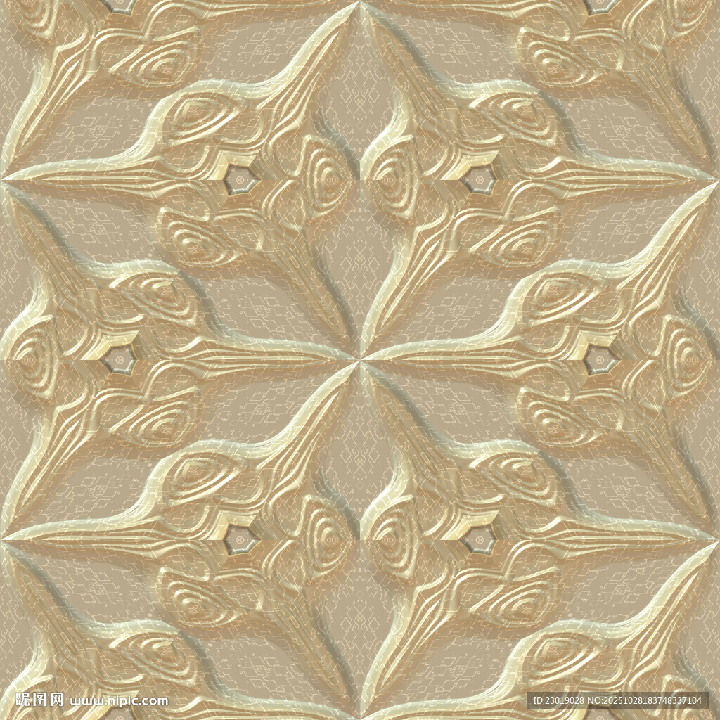 金色立体花纹装饰图案
