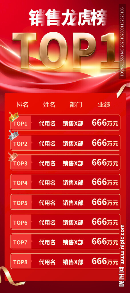 销售龙虎榜展架