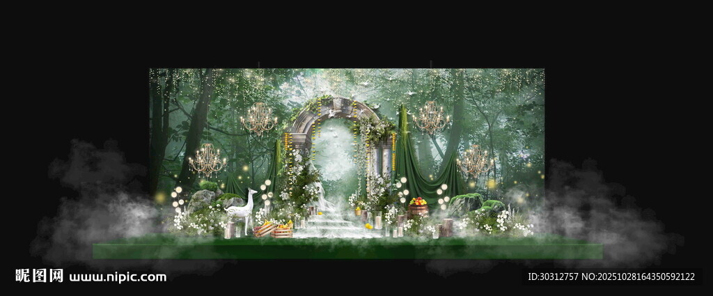 梦幻森林婚礼场景布置