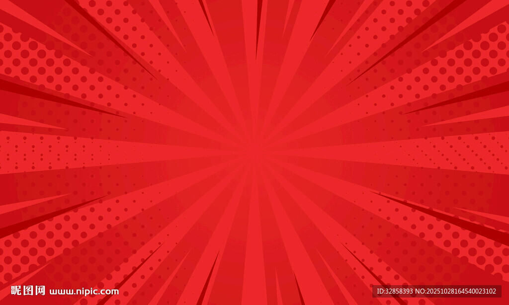 红色放射状纹理背景图
