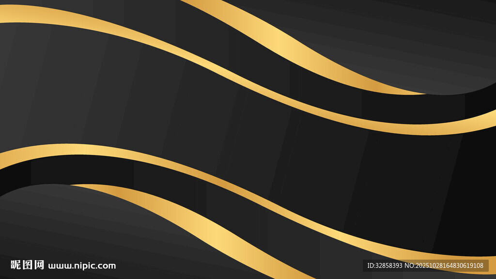 黑金波浪背景纹理图案