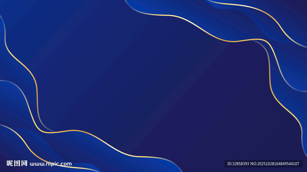 蓝色渐变波浪线条背景图