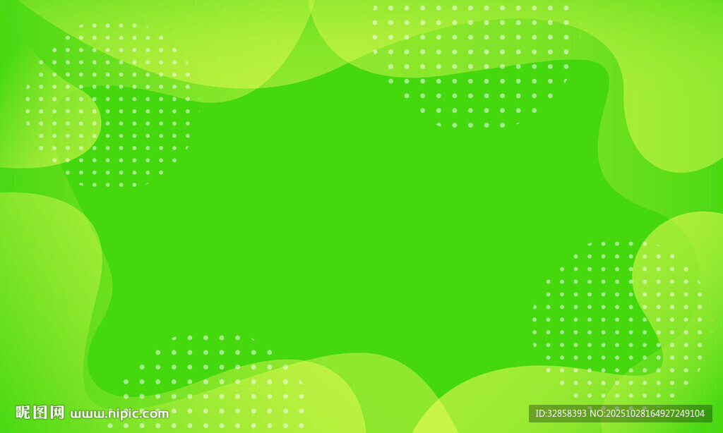 绿色渐变波点边框背景图