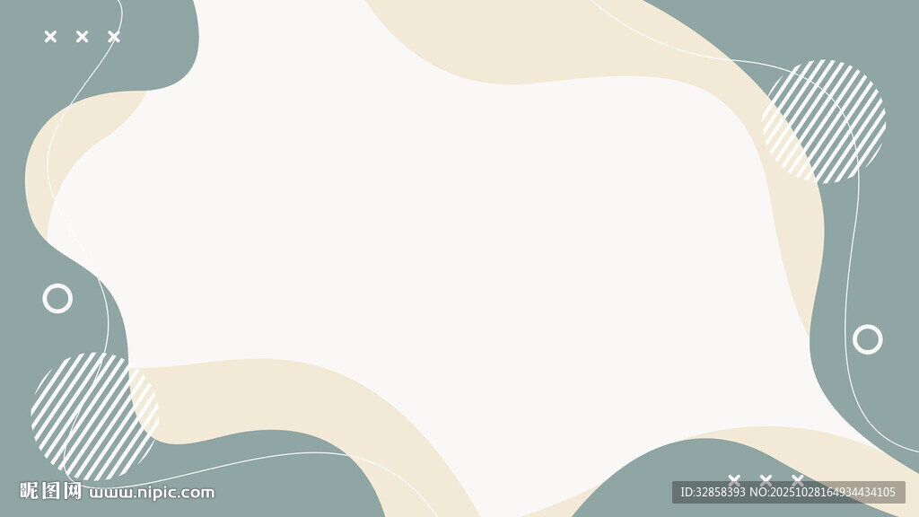 简约波浪边框背景图