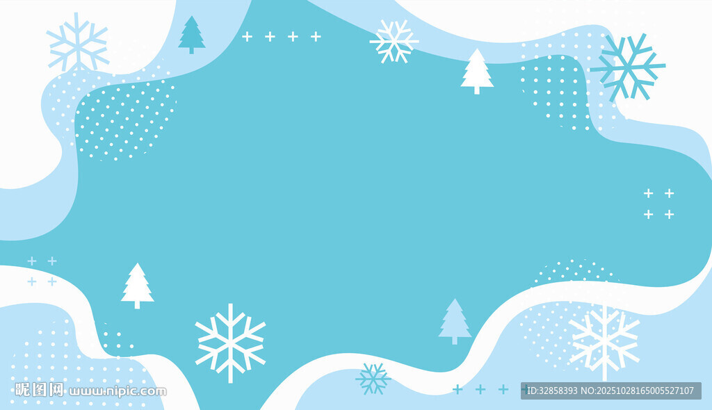 冬日雪景边框背景图