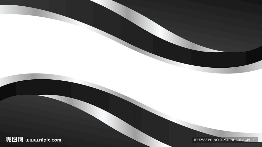 黑白波浪线条抽象图案