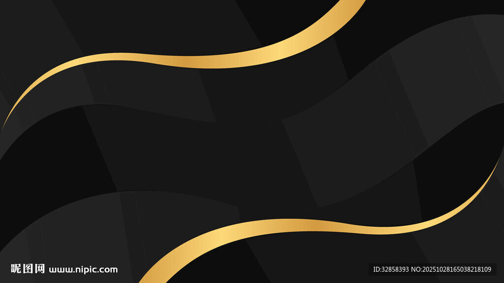黑金曲线抽象背景图案