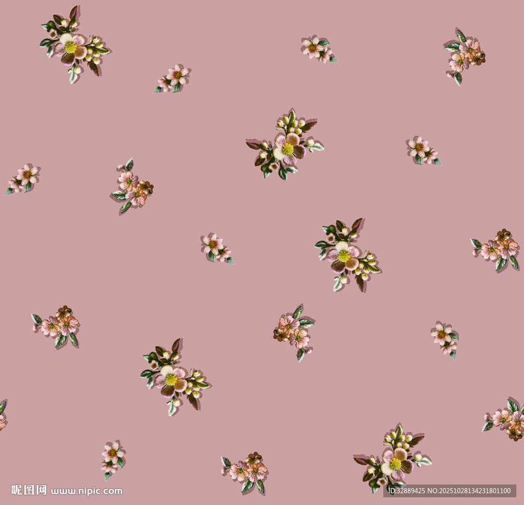 粉色底小碎花图案纹理