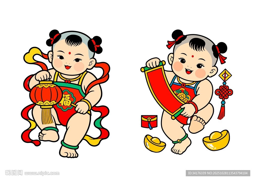 年画娃娃矢量