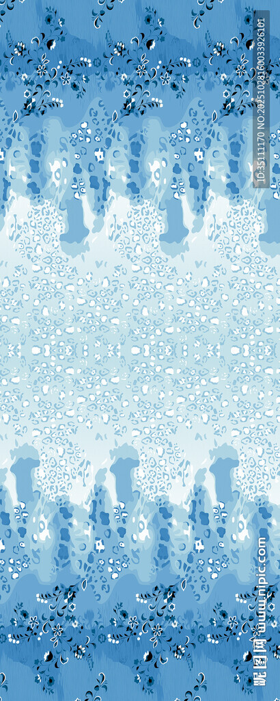 渐变蓝雪花图案背景纹理