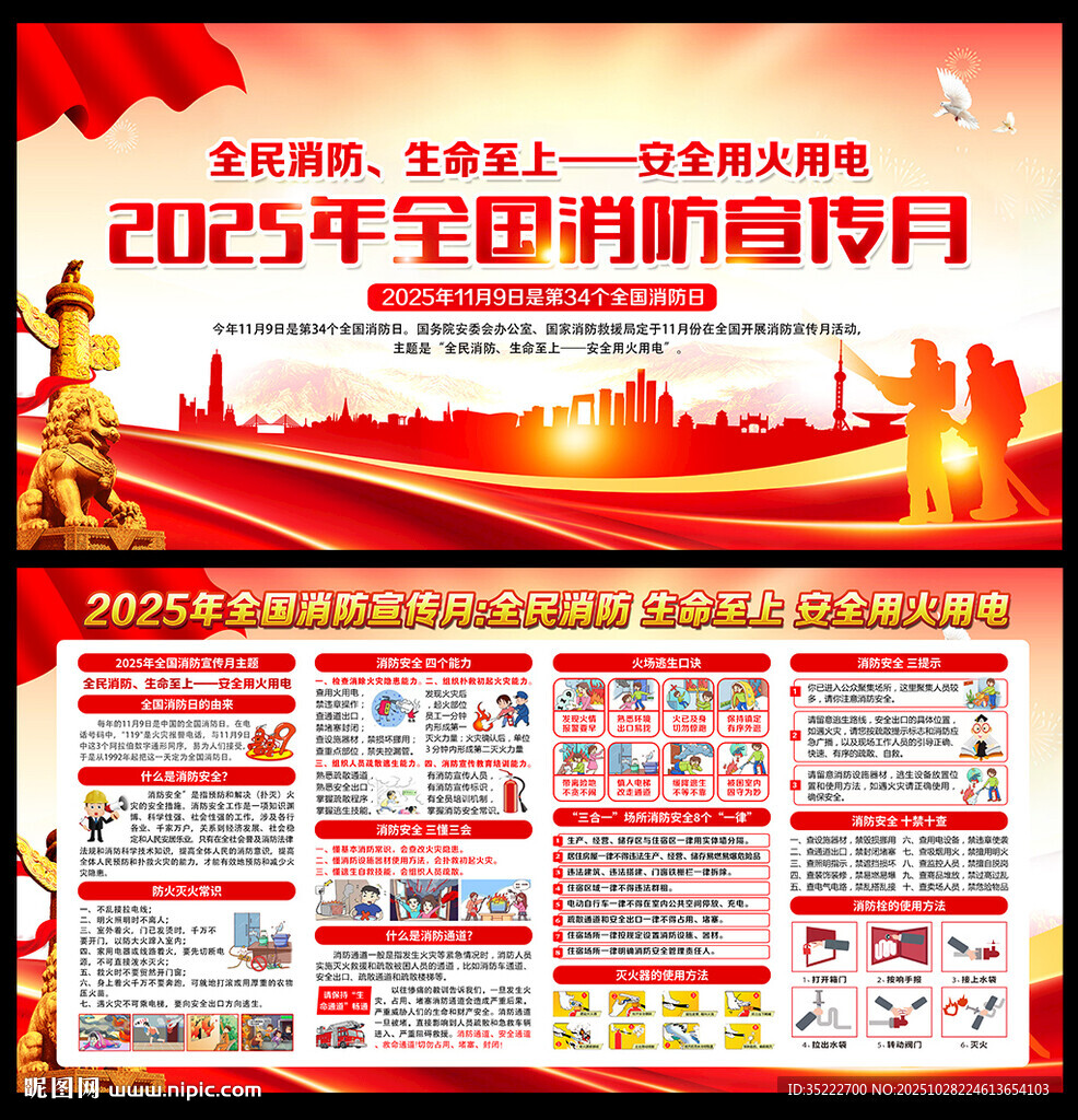 消防安全知识教育海报