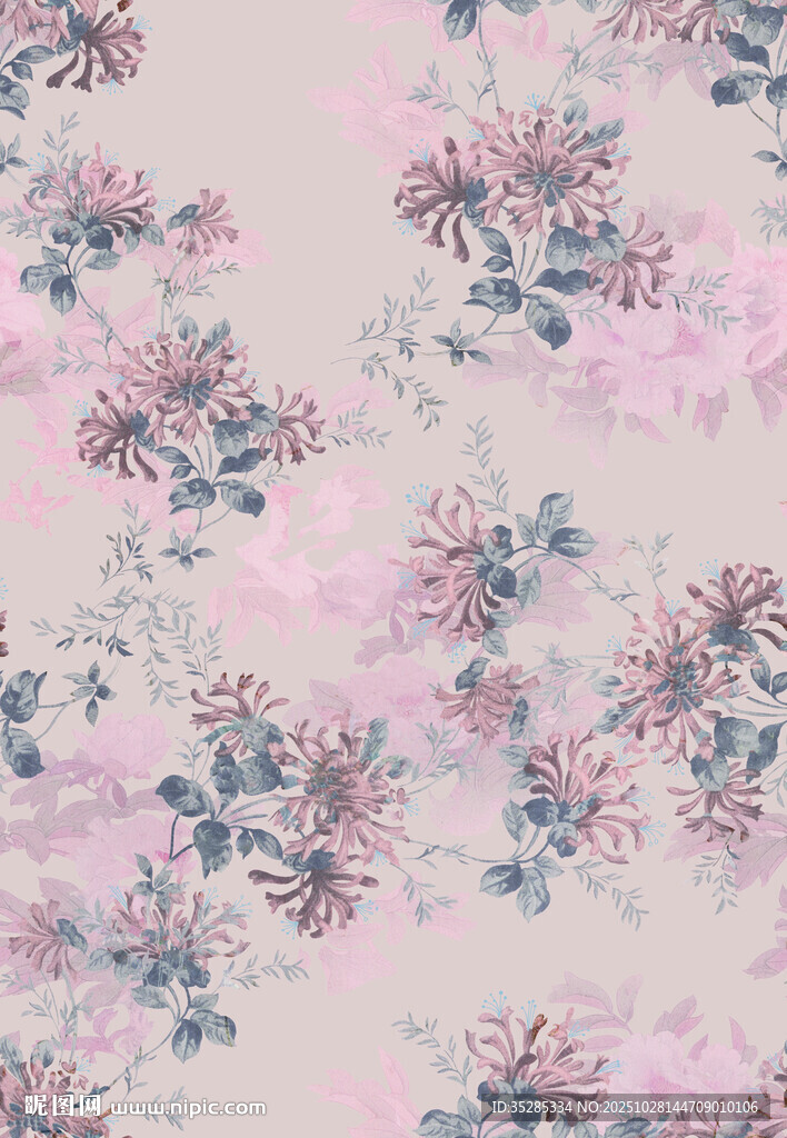 粉色花卉图案背景纹理
