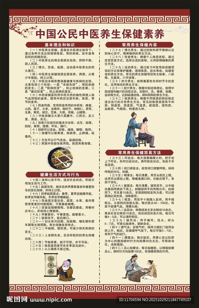 中国公民中医养生保健素养海报
