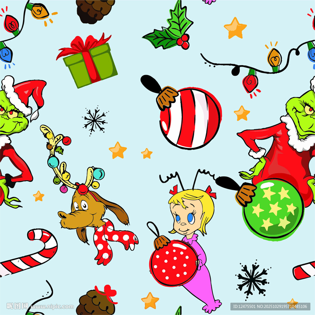 圣诞卡通图案背景