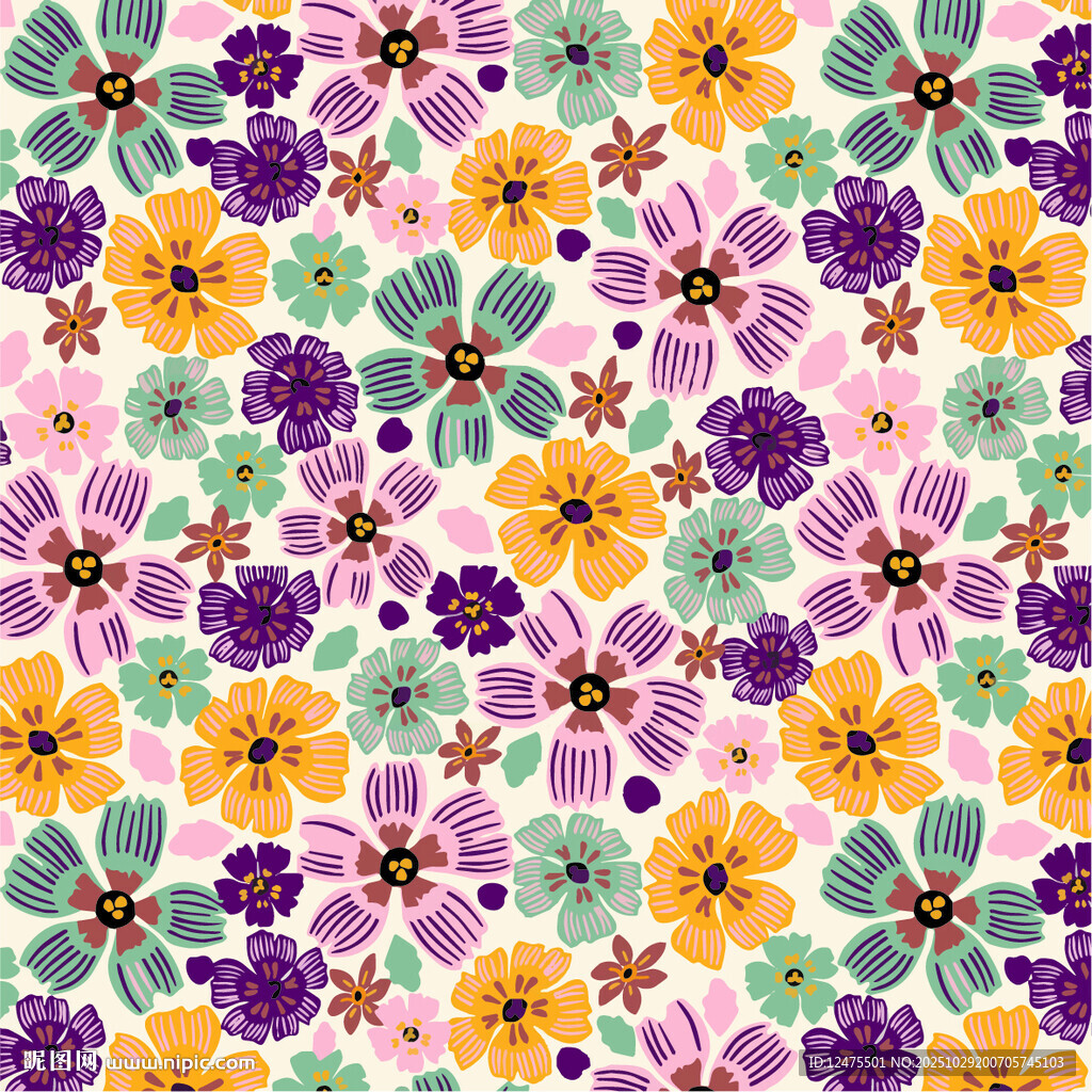 多彩花卉图案背景