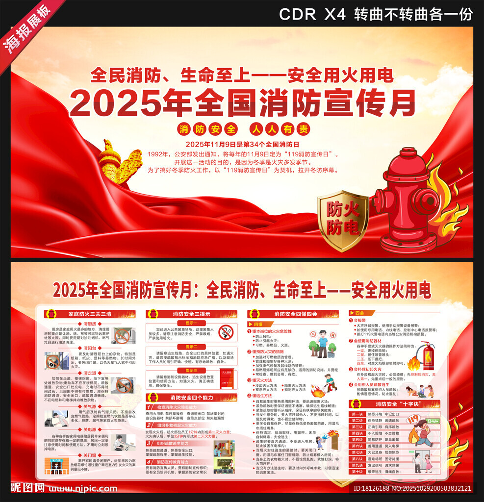 2025年全国消防宣传月展板