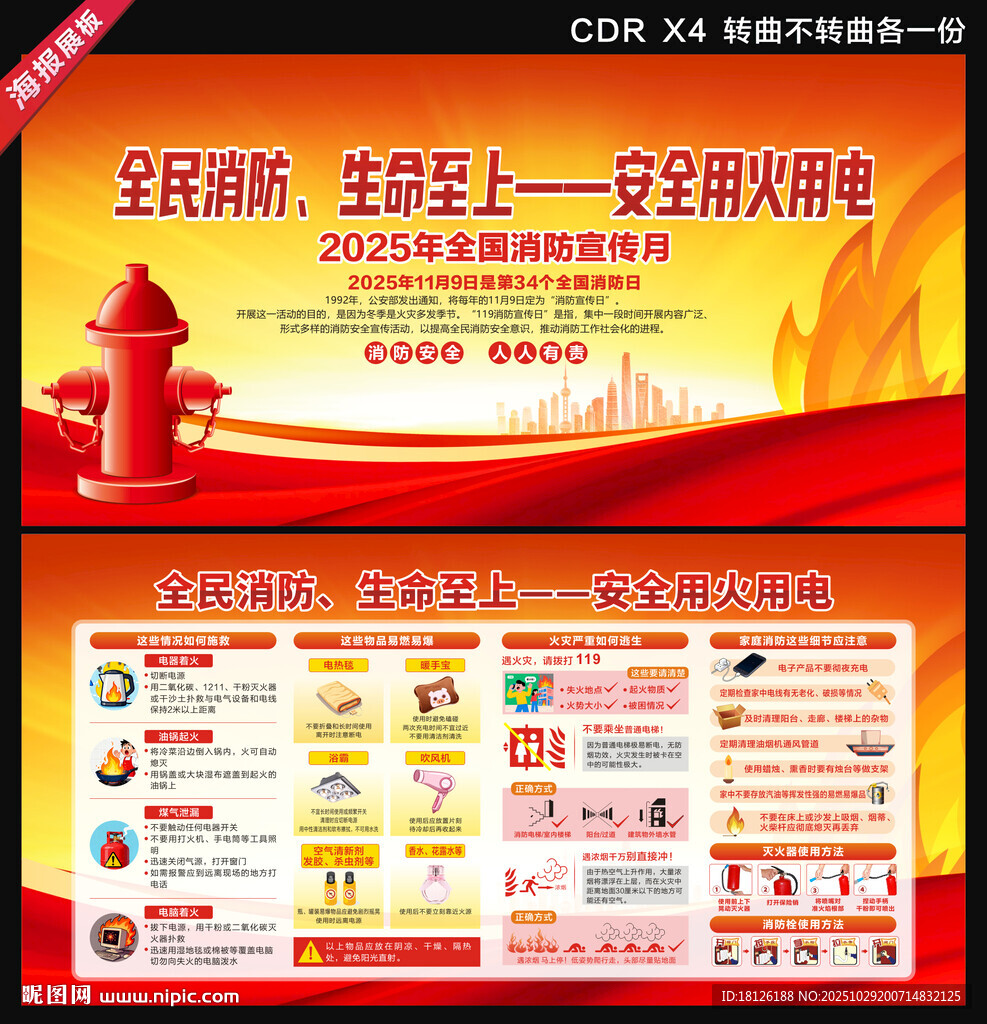 2025全国消防宣传月展板
